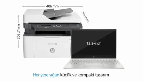 طابعة HP Laser MFP 137fnw ليزر أبيض وأسود متعددة الوظائف