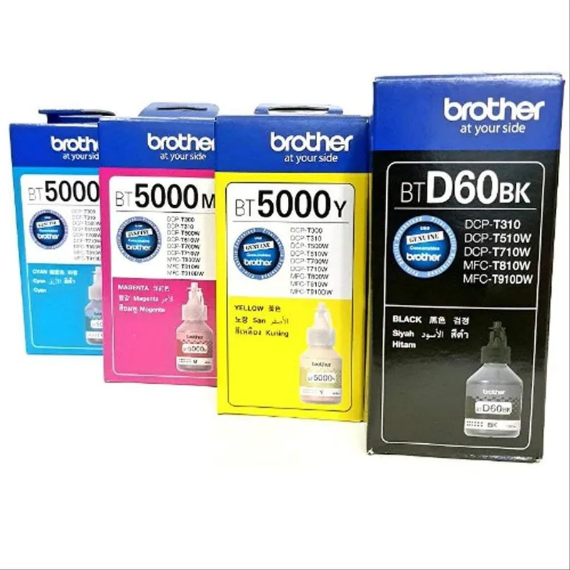 Brother BTD60BK with BT5000 CMY Original Ink Bottle Set