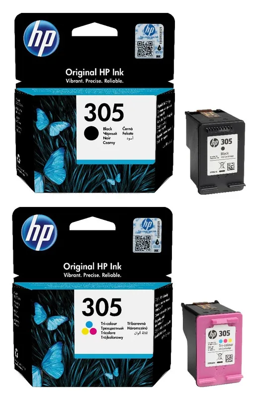 طقم حبر طابعة HP 305 الأصلي (أسود + ألوان)