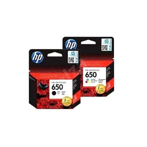 طقم حبر طابعة HP 650 الأصلي (أسود + ألوان)